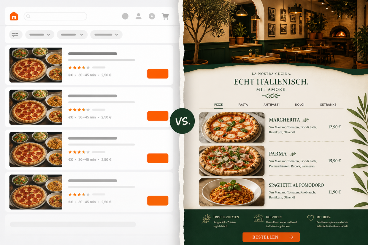 Portal-Look vs eigener Liefershop Design